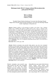 Hubungan kadar HbA1C dengan estimasi filtrasi glomerulus pada