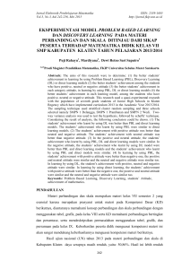 eksperimentasi model problem based learning dan discovery