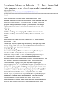 Hubungan rate of return saham dengan kondisi