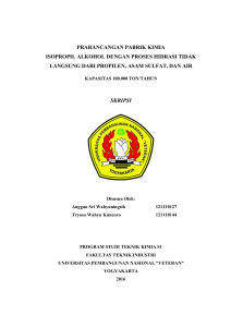 prarancangan pabrik kimia isopropil alkohol dengan proses hidrasi