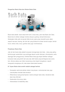 Pengertian Basis Data dan Sistem Basis Data