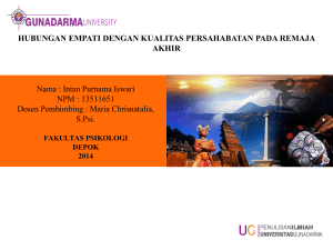 Nama : Intan Purnama Iswari NPM : 13511651 Dosen Pembimbing