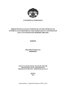universitas indonesia friksi pendanaan dan subtitusi antara