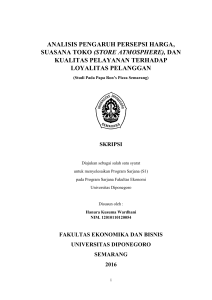 analisis pengaruh persepsi harga, suasana toko