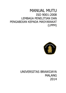 manual mutu - LPPM UB - Universitas Brawijaya