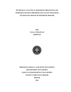 PENERAPAN ANALYTICAL HIERARCHY PROCESS DALAM