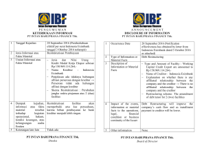 P E N G U M U M A N KETERBUKAAN INFORMASI PT INTAN