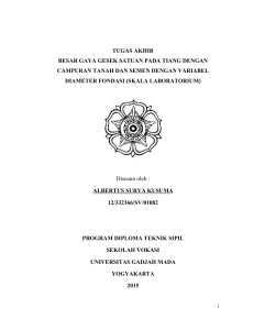 tugas akhir besar gaya gesek satuan pada tiang dengan