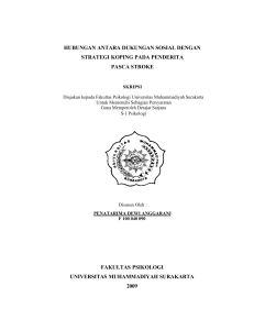 hubungan antara dukungan sosial dengan strategi koping pada