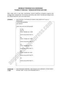 “fungsi if than else ”dengan notepad dan cmd