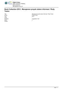 Manajemen proyek sistem informasi / Rudy Tantra