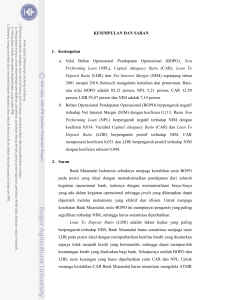 KESIMPULAN DAN SARAN 1. Kesimpulan a. Nilai Beban