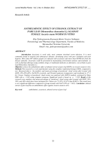 ANTHELMINTIC EFFECT OF ETHANOL EXTRACT