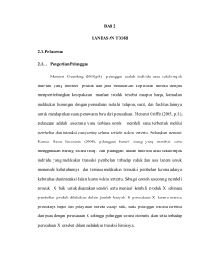 BAB 2 LANDASAN TEORI 2.1. Pelanggan 2.1.1. Pengertian