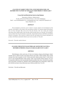 ANALYSIS OF MARKET STRUCTUR, CONSUMER BEHAVIOR