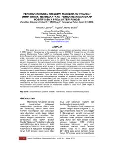 penerapan model missouri mathematic project (mmp)