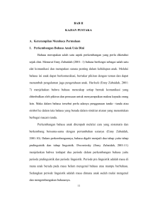 BAB II KAJIAN PUSTAKA A. Keterampilan Membaca Permulaan 1