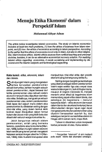 Menuju Etika Ekonomi^ dalam Sulit dipungkiri klaim yang mengatakan