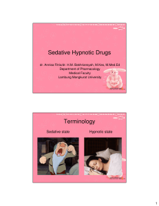 Sedative Hypnotic Drugs Terminology