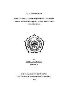 naskah publikasi pengaruh relationship marketing terhadap