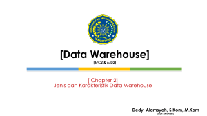 Data Warehouse - Dedy Alamsyah