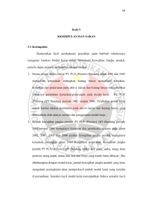 88 BAB V KESIMPULAN DAN SARAN 5.1 Kesimpulan Berdasarkan