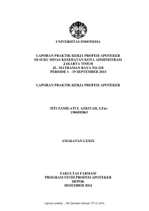 universitas indonesia laporan praktik kerja profesi apoteker di suku