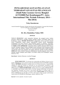 PENGARUH KUALITAS PELAYANAN TERHADAP LOYALITAS