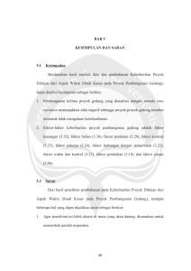 40 BAB V KESIMPULAN DAN SARAN 5.1 Kesimpulan Berdasarkan