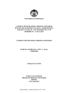 universitas indonesia laporan praktik kerja profesi apoteker di suku