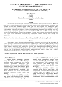 faktor-faktor fundamental yang mempengaruhi struktur modal