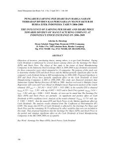 pengaruh earning per share dan harga saham