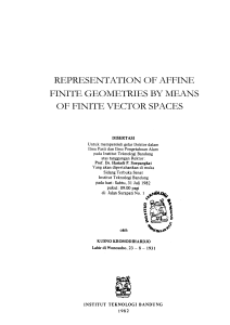 representation of affine finite geometries by means of finite vector