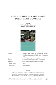 RELASI GENDER DAN KEKUASAAN DALAM ISLAM INDONESIA