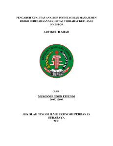 artikel ilmiah sekolah tinggi ilmu ekonomi perbanas surabaya 2013