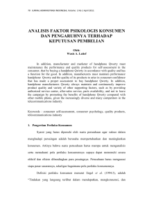 analisis faktor psikologis konsumen dan pengaruhnya