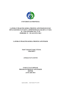 universitas indonesia laporan praktek kerja profesi apoteker di suku