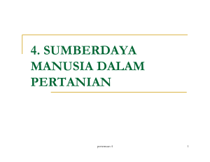 4. SUMBERDAYA MANUSIA DALAM PERTANIAN