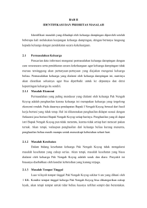 BAB II IDENTIFIKASI DAN PRIORITAS MASALAH Identifikasi