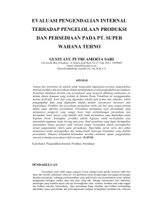 evaluasi pengendalian internal terhadap pengelolaan produksi dan