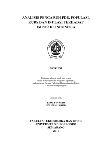 analisis pengaruh pdb, populasi, kurs dan inflasi terhadap impor di