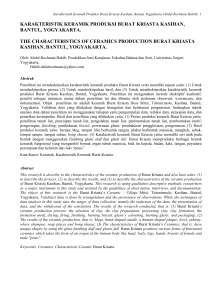 karakteristik keramik produksi burat kriasta kasihan, bantul, yogyakarta
