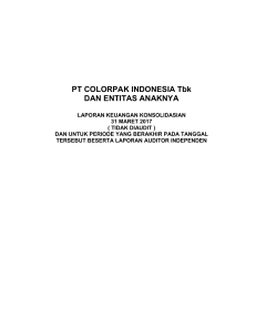 PT COLORPAK INDONESIA Tbk DAN ENTITAS