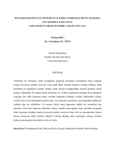 PENGARUH KETEPATAN PENEMPATAN KERJA