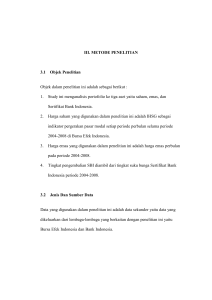 III. METODE PENELITIAN 3.1 Objek Penelitian Objek dalam