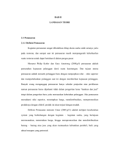 BAB II LANDASAN TEORI 2.1 Pemasaran 2.1.1 Definisi Pemasaran