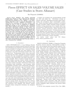 Pieces EFFECT ON SALES VOLUME SALES (Case Studies in