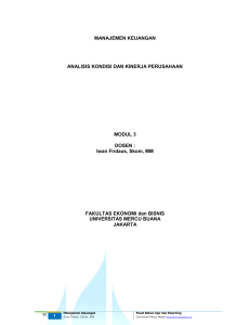 MANAJEMEN KEUANGAN ANALISIS KONDISI DAN KINERJA