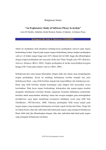 Ringkasan Jurnal “An Exploratory Study of Software Piracy in Jordan”