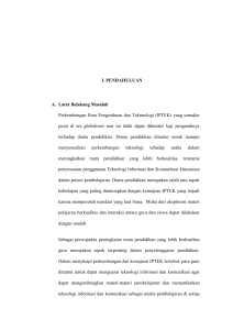 I. PENDAHULUAN A. Latar Belakang Masalah Perkembangan Ilmu